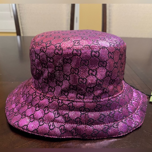 New Gucci GG Supreme Logo Floral Double Sided Bucket Hat - Picture 4 of 15